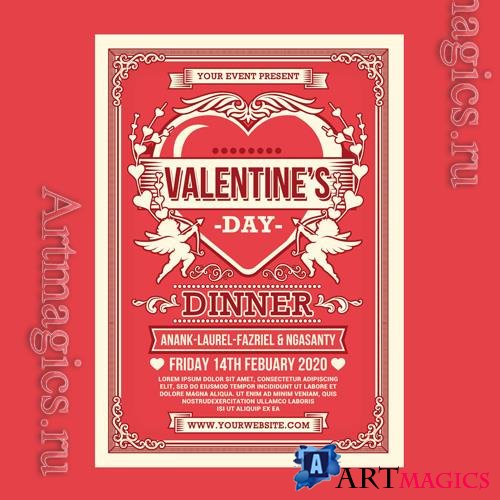 PSD valentine's day dinner flyer
