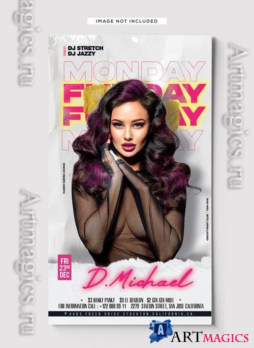 PSD glamour valentines night event flyer template