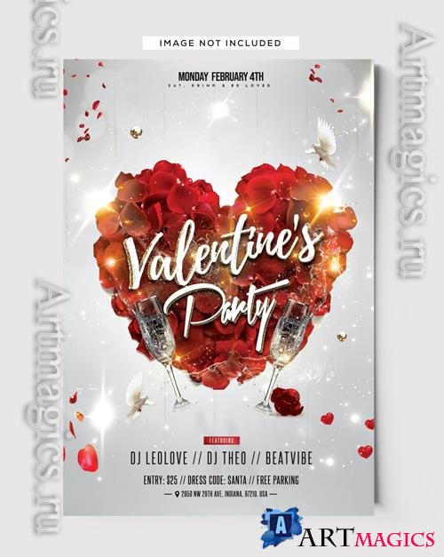 PSD love affair valentines party event flyer