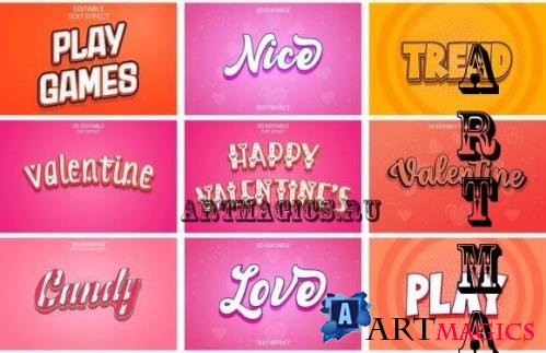 Big Set of 3d Editable Text Effect Style - 02