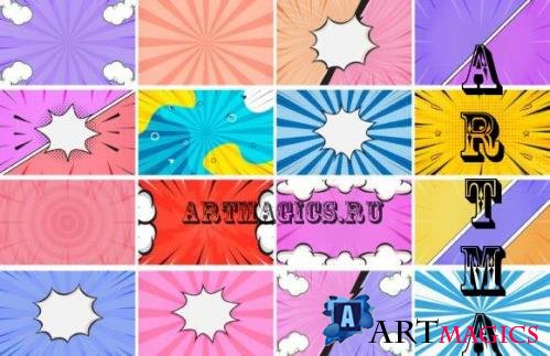 Abstract Comic Coloring Background Bundle