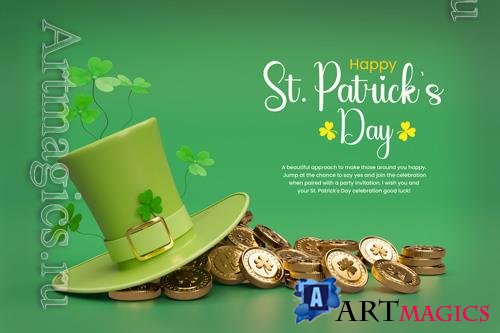 PSD saint patrick's day celebration 3d social media banner design templates