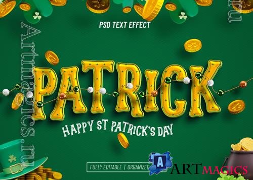 PSD st patrick's day editable text effect