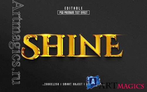 PSD shine 3d text effect style