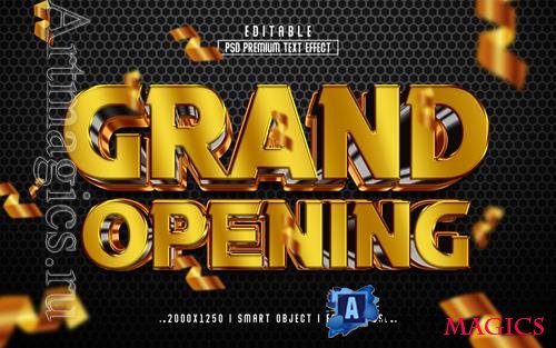 PSD grand opening 3d editable psd text effect style