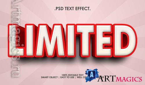 PSD limited red extrude text style effect premium text effect