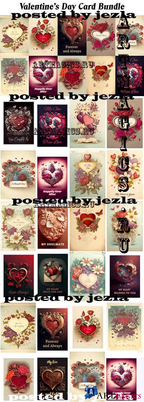 Valentine's Day Card Design Bundle - 22 Premium Graphics
