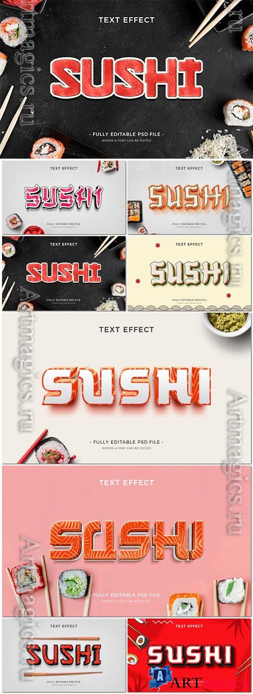 PSD sushi text effect