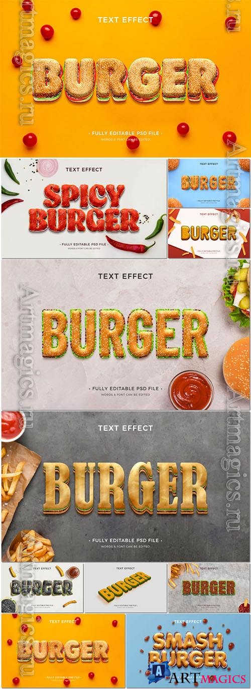 PSD burger text effect