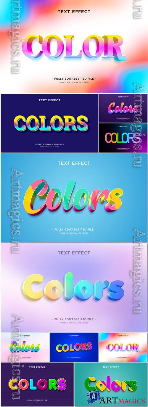 PSD colorful text effect