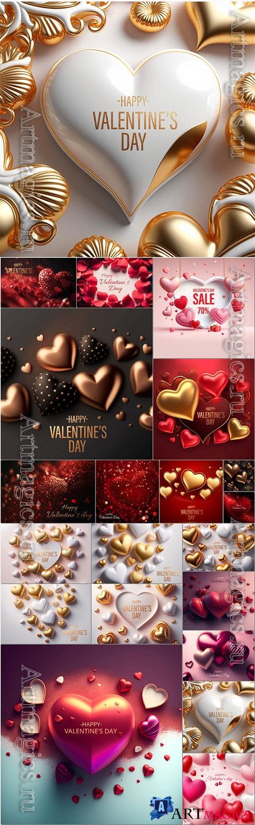 Happy valentine's day, beautiful psd romantic backgrounds