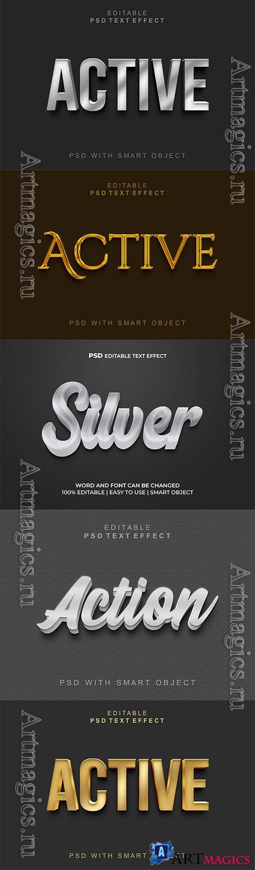 Psd style text effect editable set vol 158