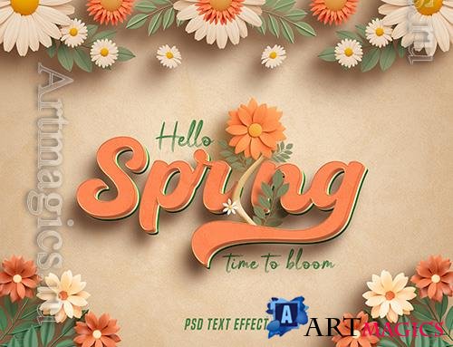 Spring floral editable psd text effect
