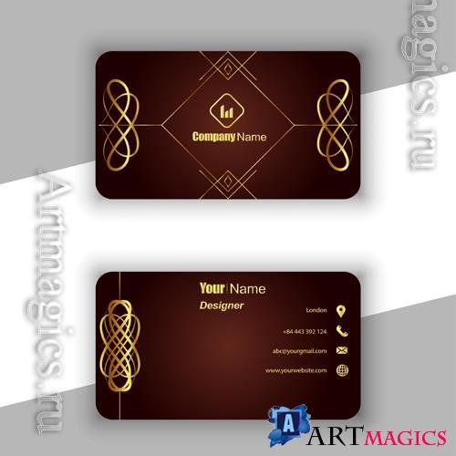 Vector free luxury golden business card design