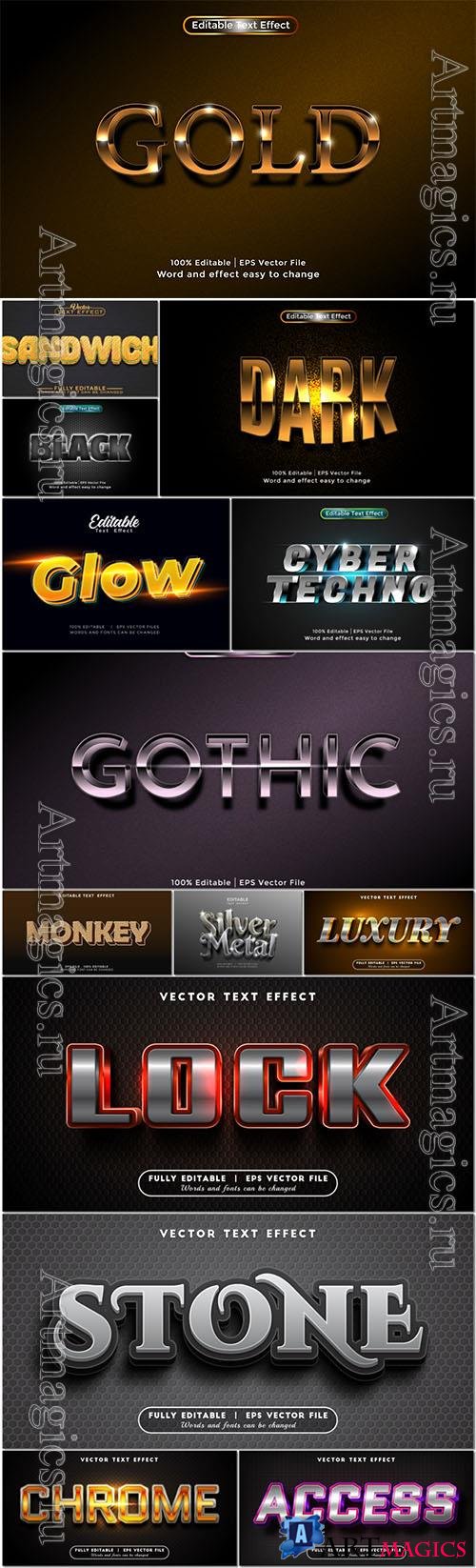 Stylish vector 3d text effects