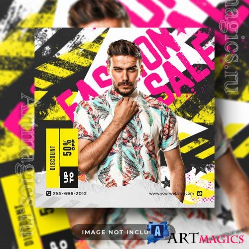 PSD fashion sale square social media post and web banner