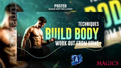 PSD fitness youtube video thumbnail or web banner template for business