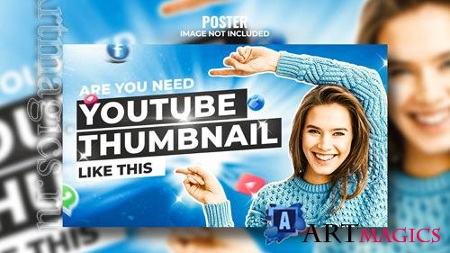 PSD video review youtube channel thumbnail, web banner