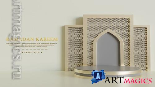 PSD modern gold ramadan podium