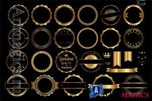 Vector gold badge set collections