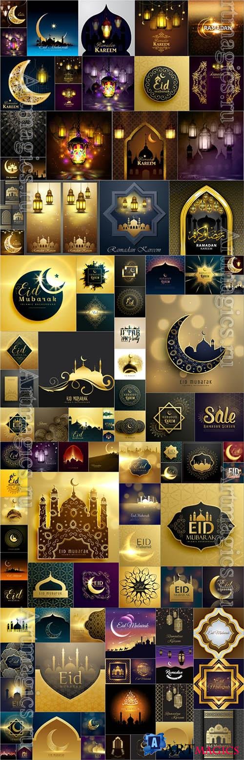 Ramadan kareem greeting background design - 100 vector collection