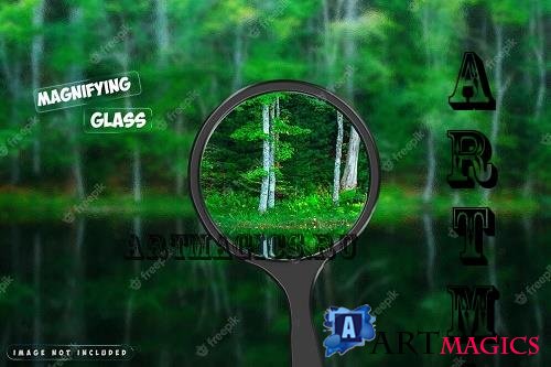 Textured Magnifying Glass Photo Effect for Posters
