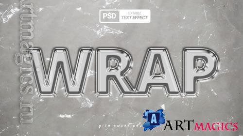 Plastic wrap text effect realistic style design stylish psd