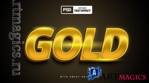 Golden shiny luxury 3d text effect template design stylish psd