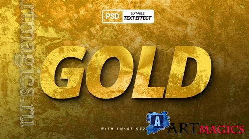Realistic golden text effect design stylish psd