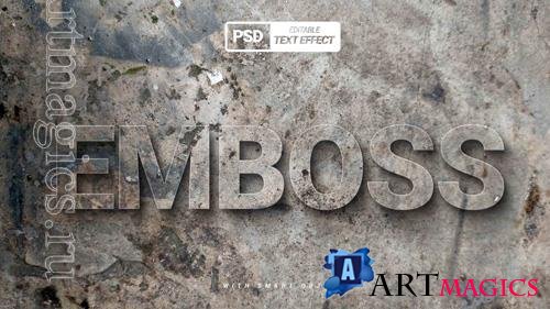Emboss 3d text effect editable realistic design stylish psd