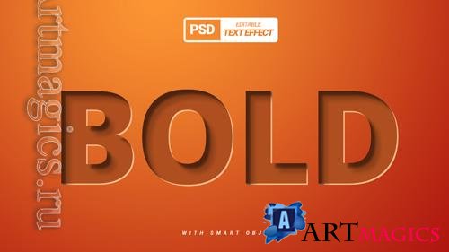 Bold emboss 3d realistic text effect design stylish psd