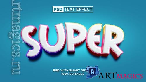 Colorful text effect fun style, editable text effect stylish psd