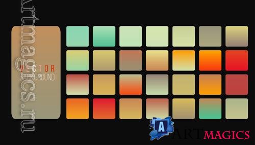 Vector vibrant colorful gradients for creativity swatch and design set