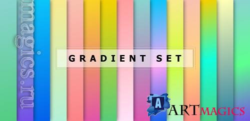 Gradient vector set with a trendy color for creativity and design
