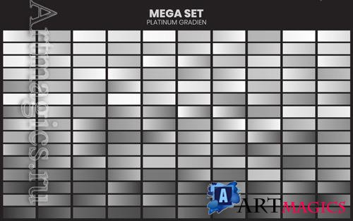 Mega set of metallic gradients, metal for creativity and design vector set