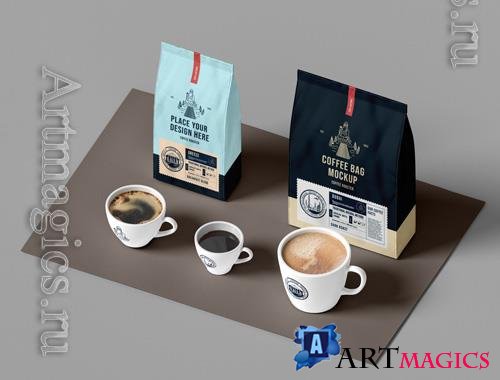 PSD coffee branding packaging mockup vol 5