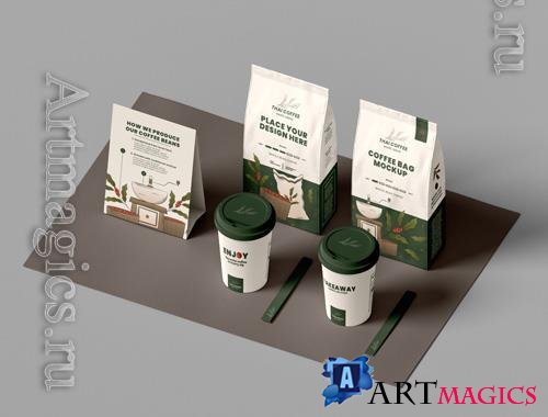 PSD coffee branding packaging mockup vol 3