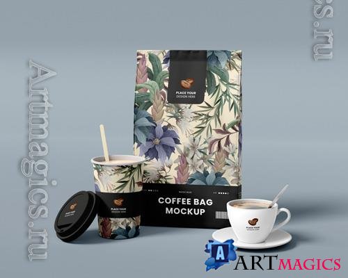 PSD coffee branding packaging mockup vol 13