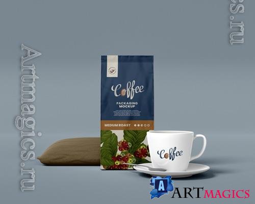 PSD coffee branding packaging mockup vol 7