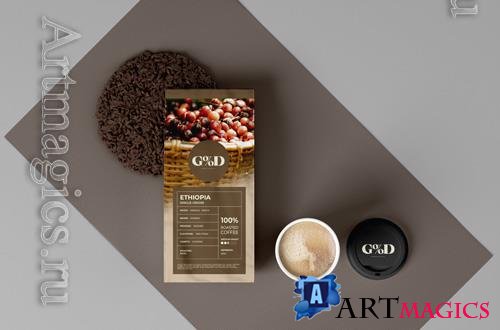 PSD coffee branding packaging mockup vol 4
