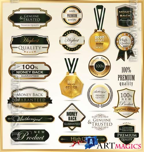 Vector luxury golden labels vol 6