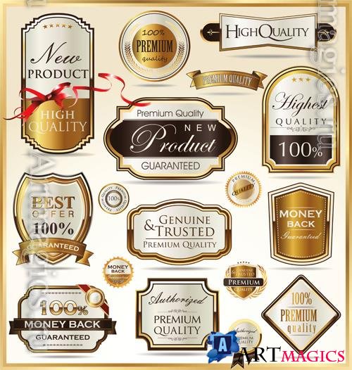 Vector luxury golden labels vol 5