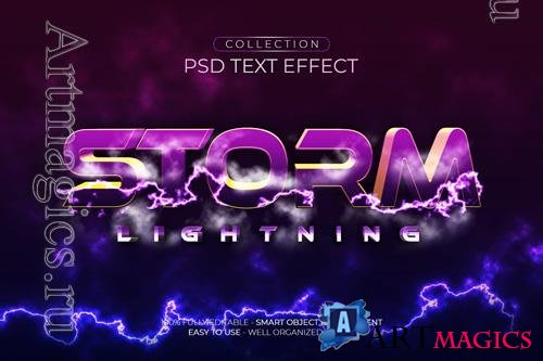 PSD storm lightning custom text effect