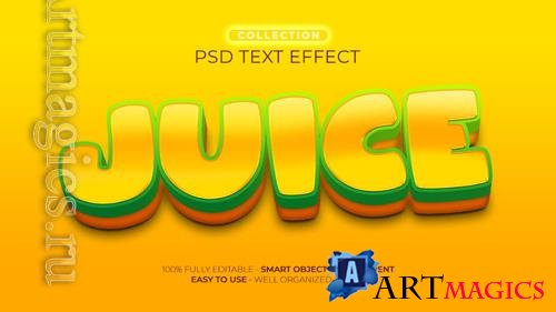 PSD juice fresh 3d custom text effect