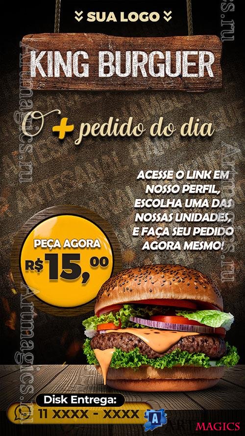 PSD story social media the most requested burguer psd editable