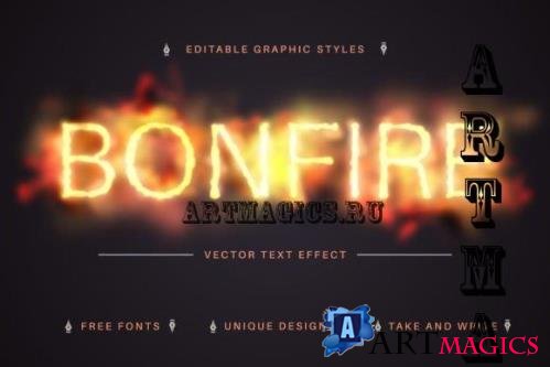 Bonfire - Editable Text Effect, Font Style - 12768188