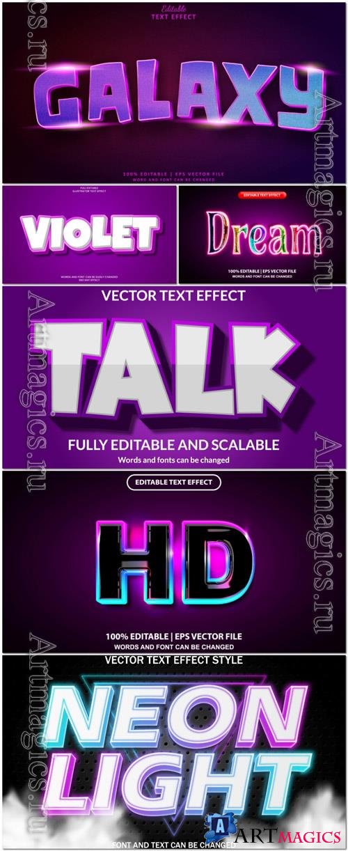Vector 3d text editable, text effect font vol 54
