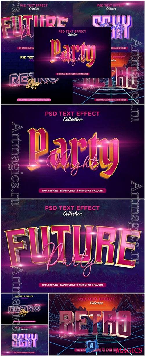 Retro Style Text Effect PSD Template Set