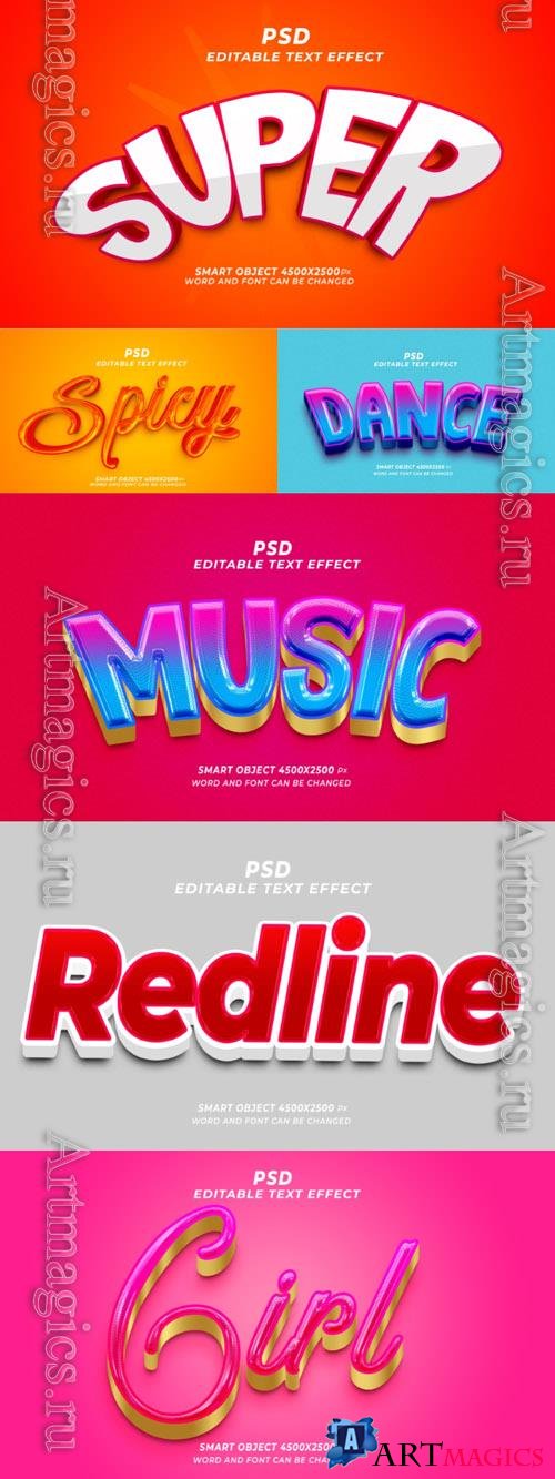Psd style text effect editable design
 set vol 195