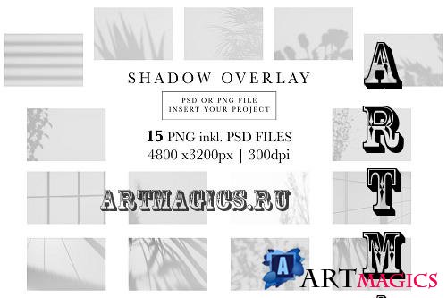 Bundle 15 Shadow Overlay, PNG & PSD File - 2456108